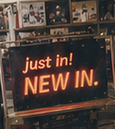 「just in! NEW IN.」のネオンサイン